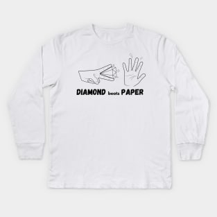 Diamond beats Paper (White Version) Kids Long Sleeve T-Shirt